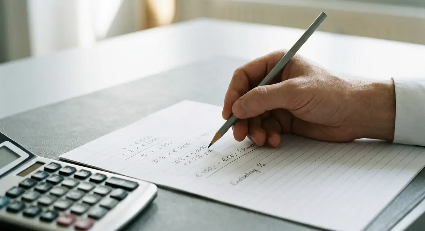 Mathematische Kalkulation von Bonusbedingungen auf Papier