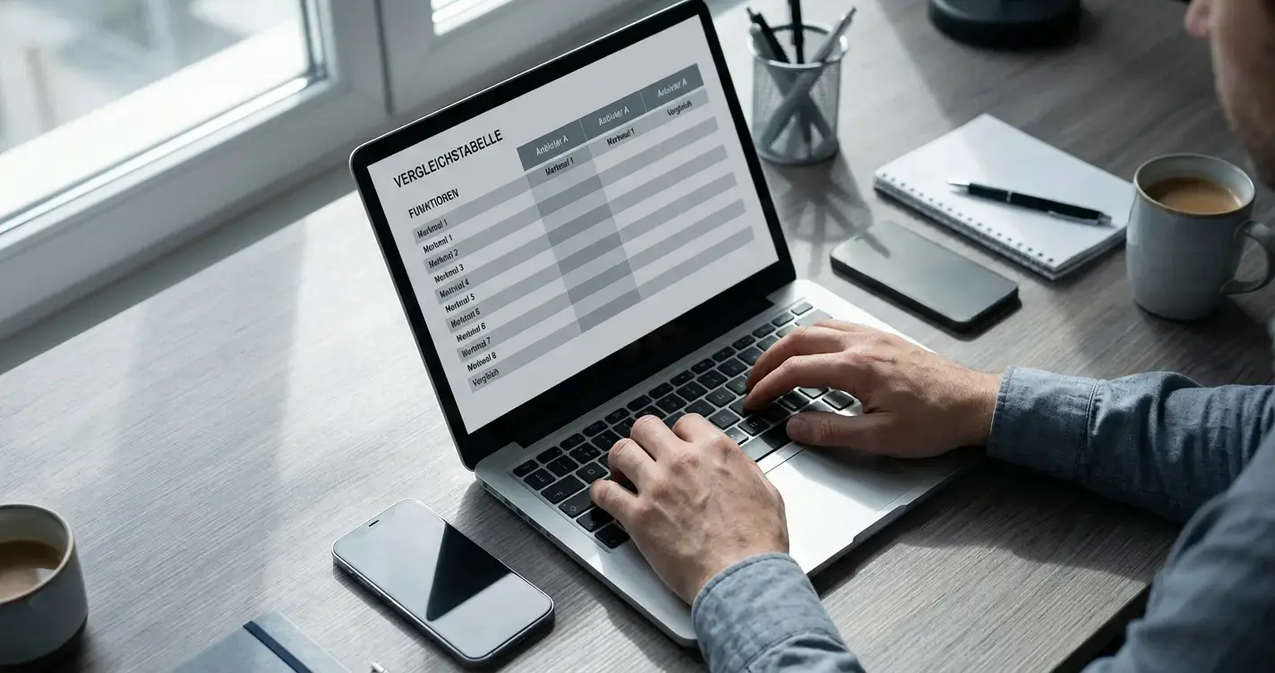 Person vergleicht Zahlungsmethoden bei Wettanbietern am Laptop