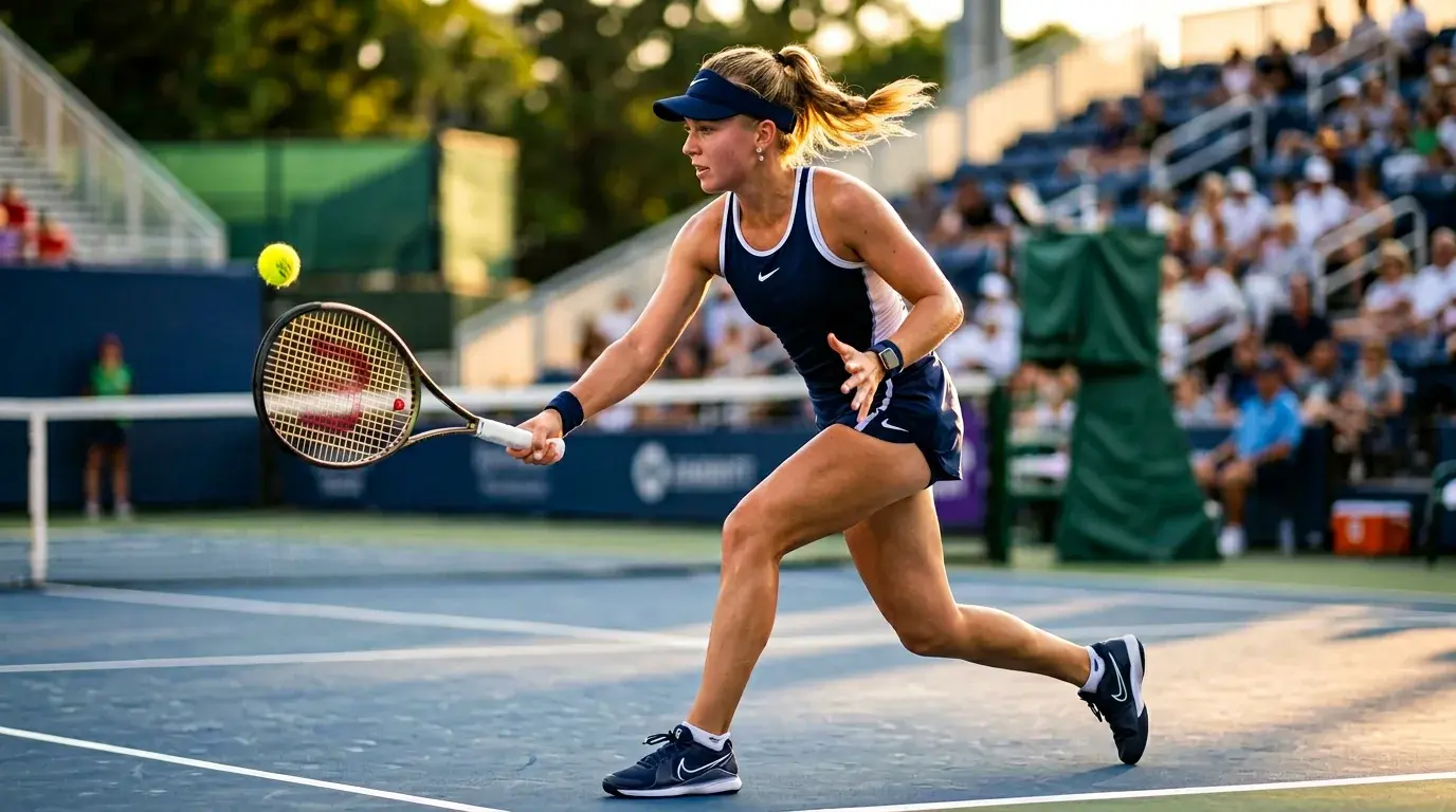 Eva Lys beim Tennisspielen auf dem Hartplatz — Deutschlands Nummer eins im Frauentennis 2026