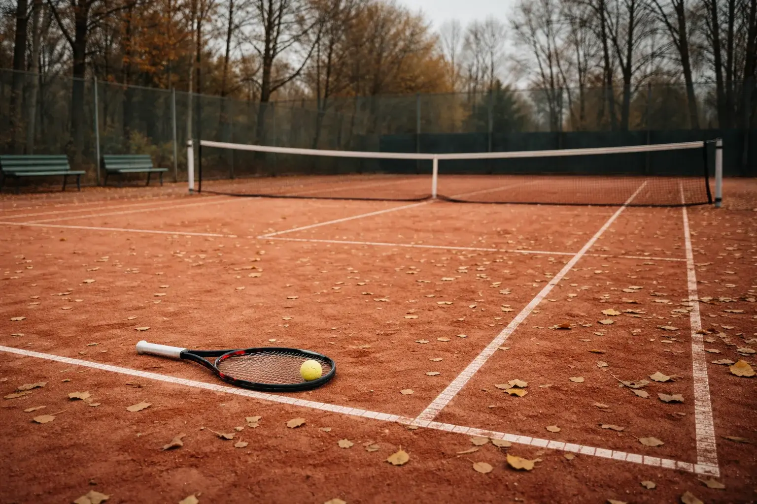 Leerer Tennisplatz in Deutschland — Symbol der Krise im deutschen Frauentennis
