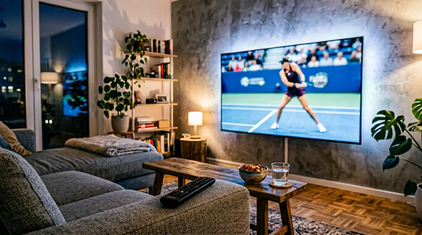Fernseher zeigt Frauentennis — WTA-Übertragung live in Deutschland