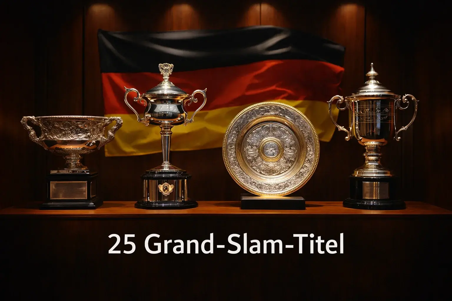 Grand-Slam-Pokale auf dem Tennisplatz — deutsche Erfolge im Damentennis von Graf bis Kerber