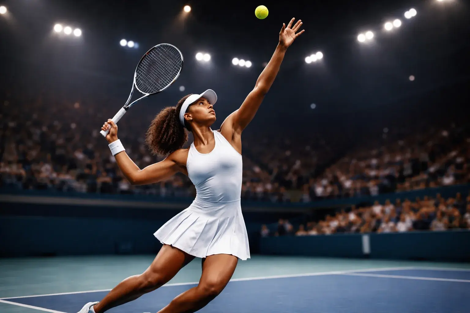 Noma Noha Akugue beim Aufschlag auf dem Tennisplatz — aufstrebendes deutsches Tennis-Talent
