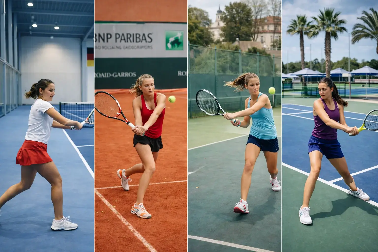 Vier Tennisplätze nebeneinander — internationaler Vergleich der Tennis-Fördersysteme