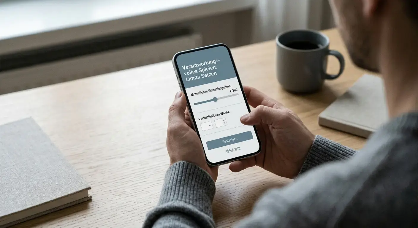 Person stellt Limits auf neutralem Smartphone-Interface ein