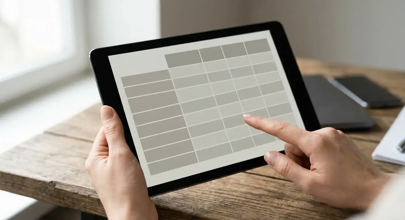 Vergleichstabelle mit acht Wettanbietern auf Tablet-Bildschirm