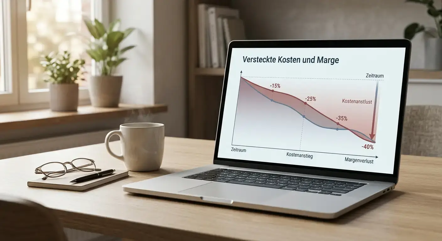 Visualisierung der versteckten Kosten durch Buchmacher-Marge und vorzeitige Auszahlung